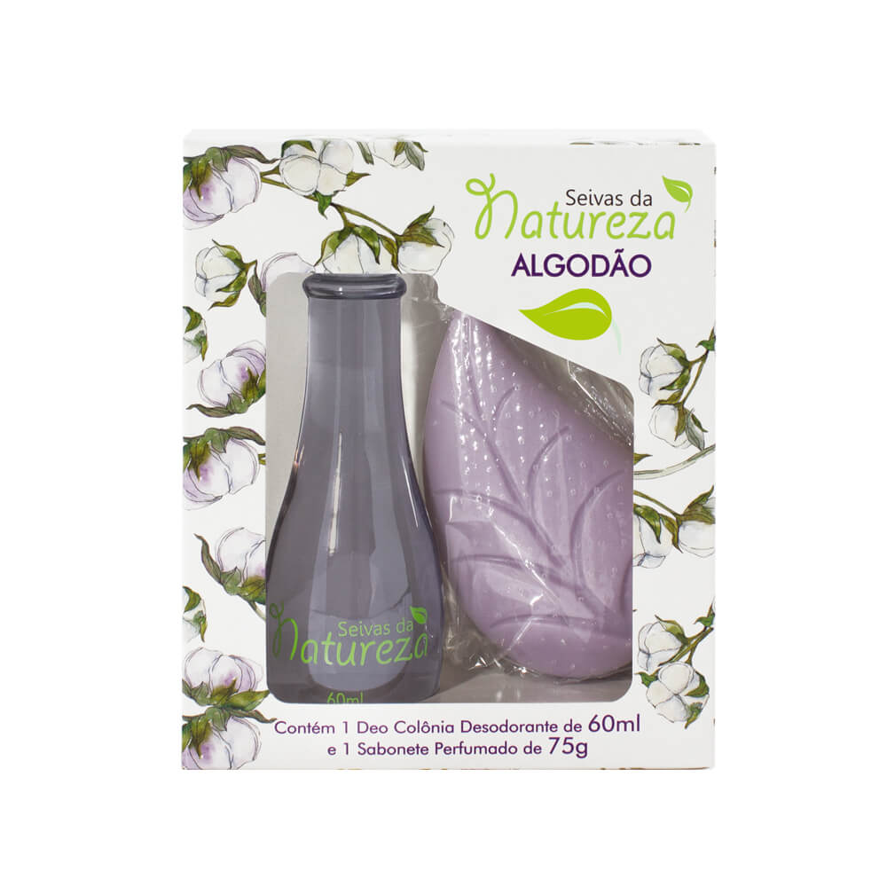 Estojo colônia e sabonete Seivas da Natureza - Algodão